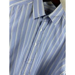 Turnbull Asser Blue Yellow Stripe Button Down‎ Dress Shirt Men's